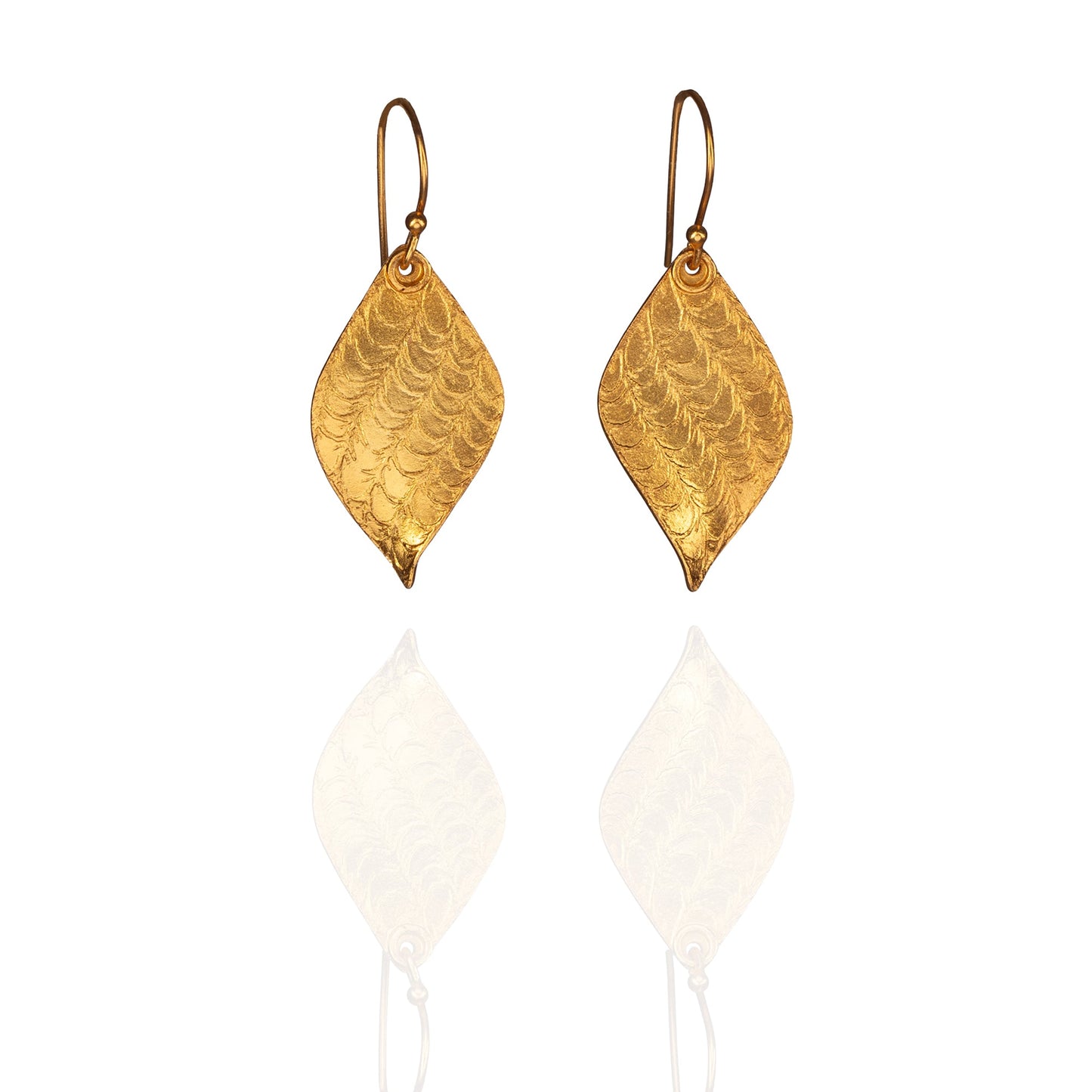 Pair of gold leaf earrings.