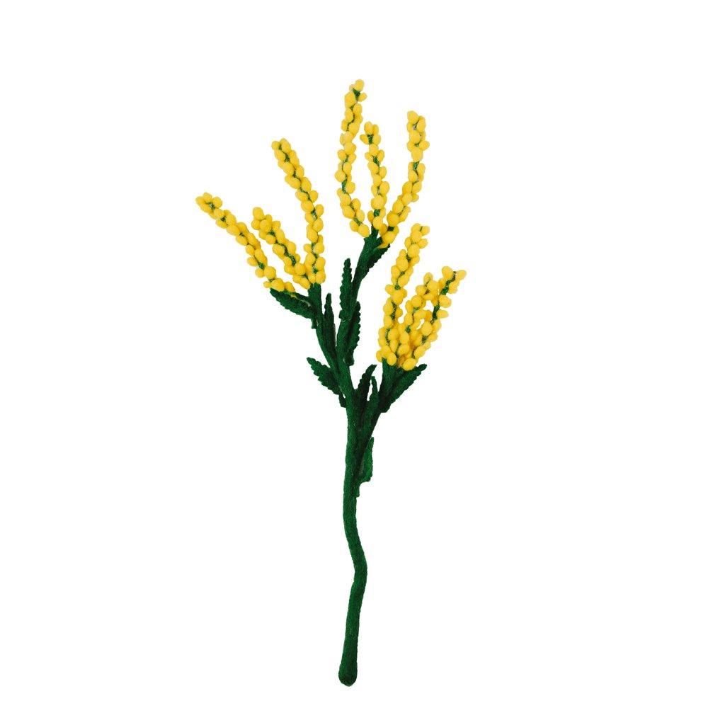 Yellow felt Baby's Breath flower.