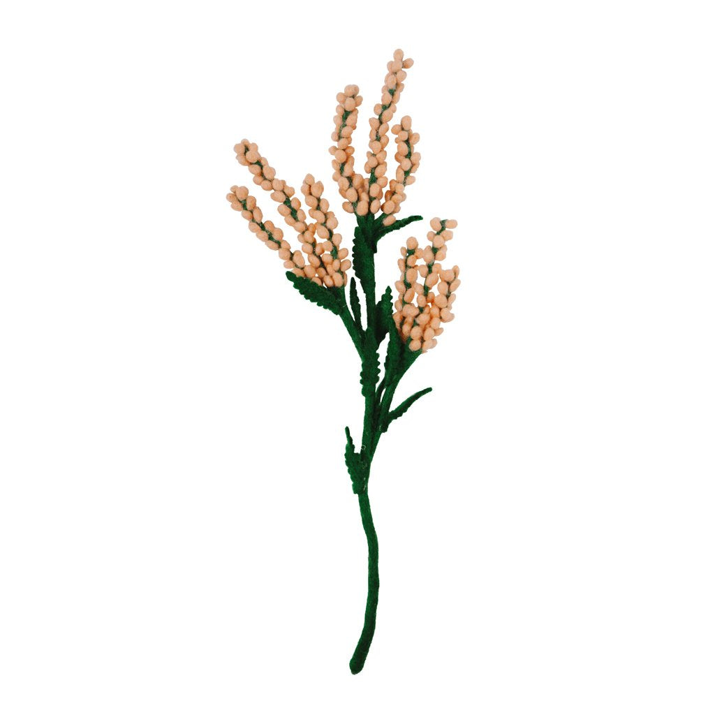 Peach colored felt Baby's Breath flower.