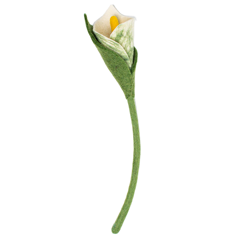 White felt Calla Lily.