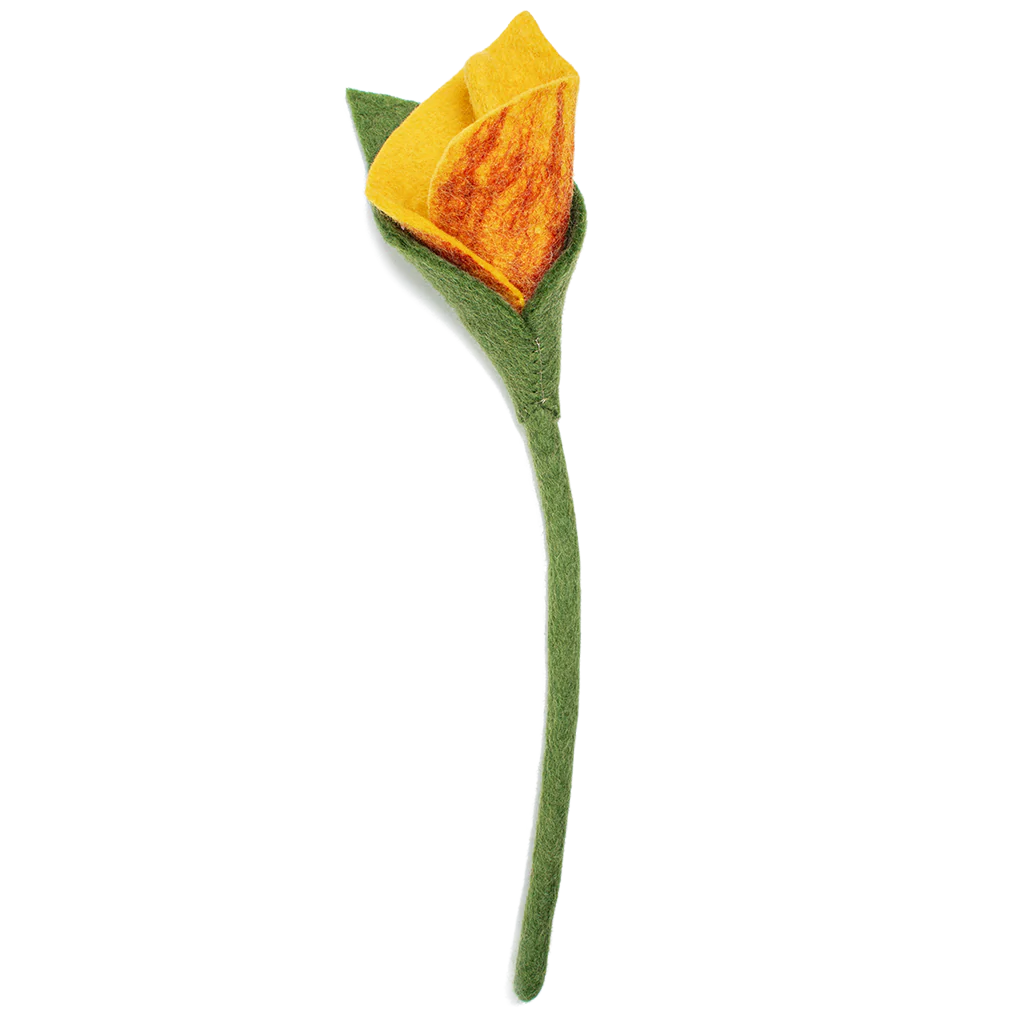 Yellow felt Calla Lily.