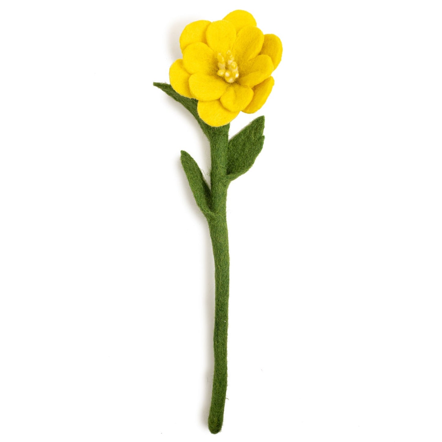 Yellow felt Camellia flower.