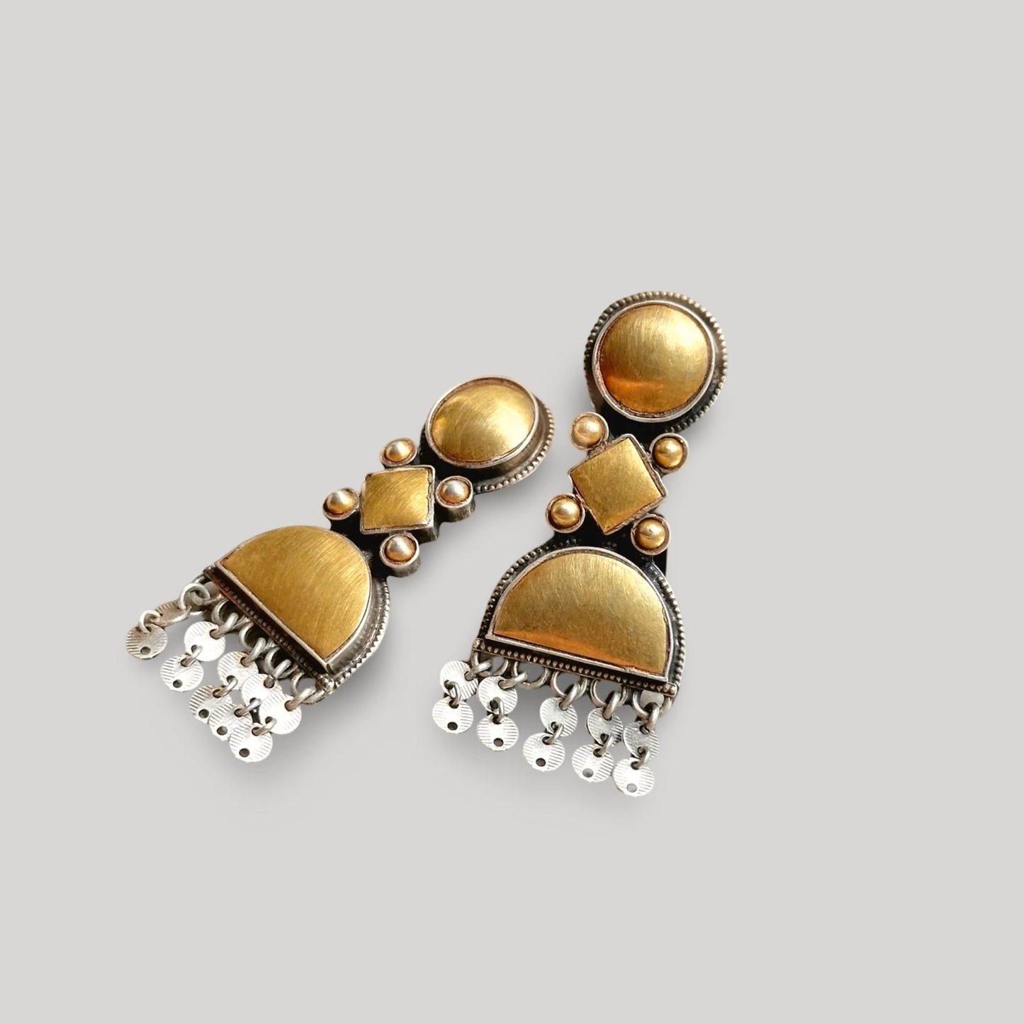 BANDLU-4 Gold Foil Sterling Silver Post Earrings