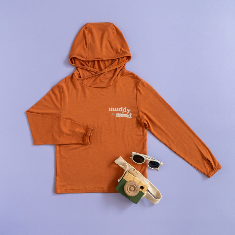 UPF 50 Bamboo Sun shirt Sunset Orange for Kids and toddlers