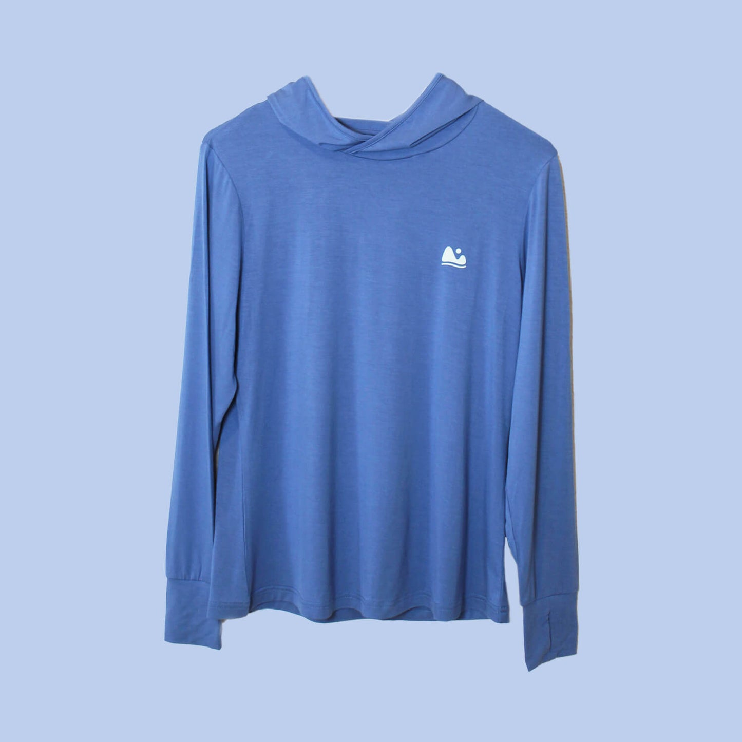 Blue Women sun protecting bamboo sun shirt and base layer ONE shirt.