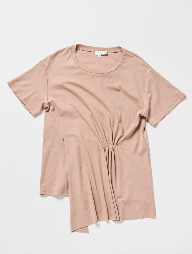Front view of taupe tee.