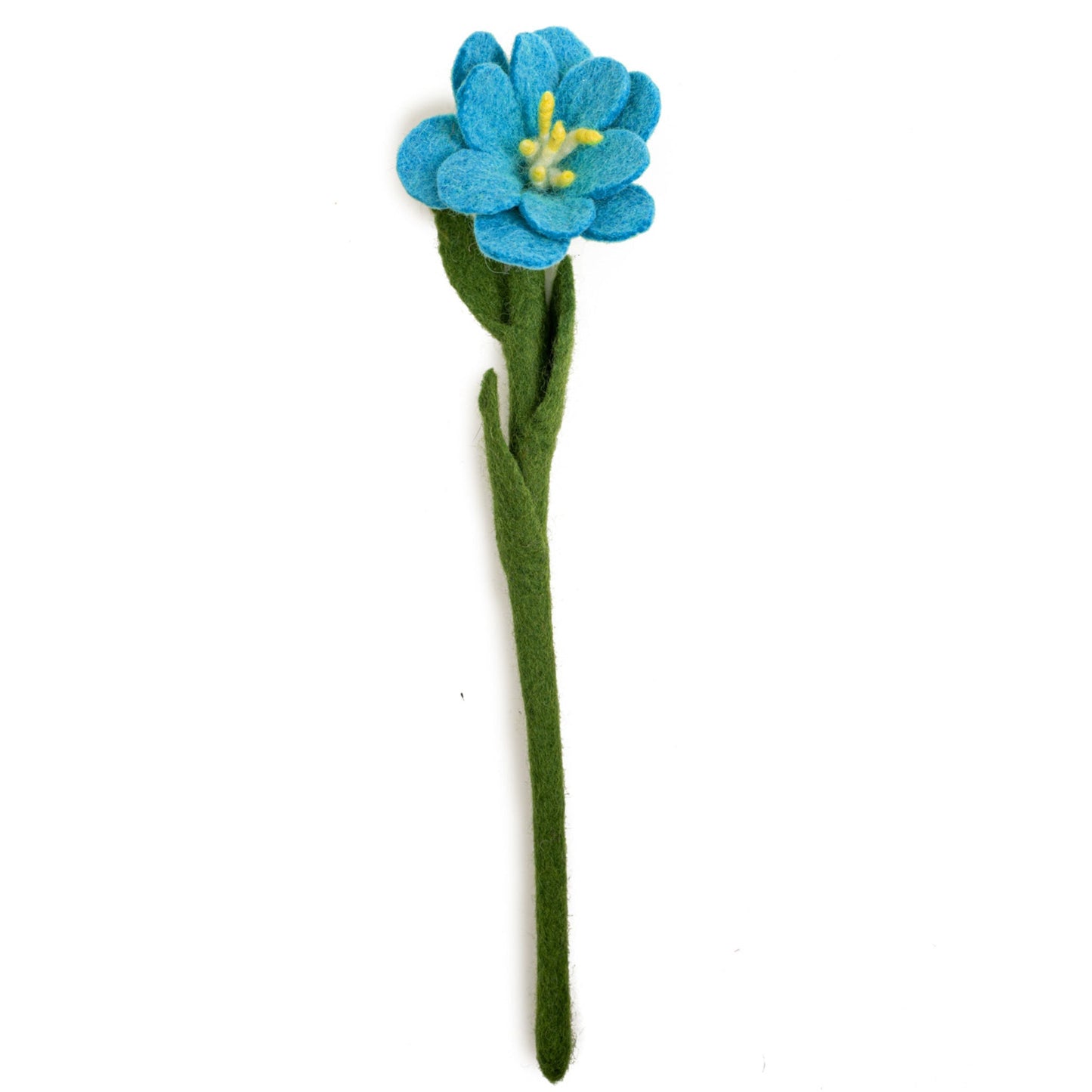 Blue felt Camellia flower.