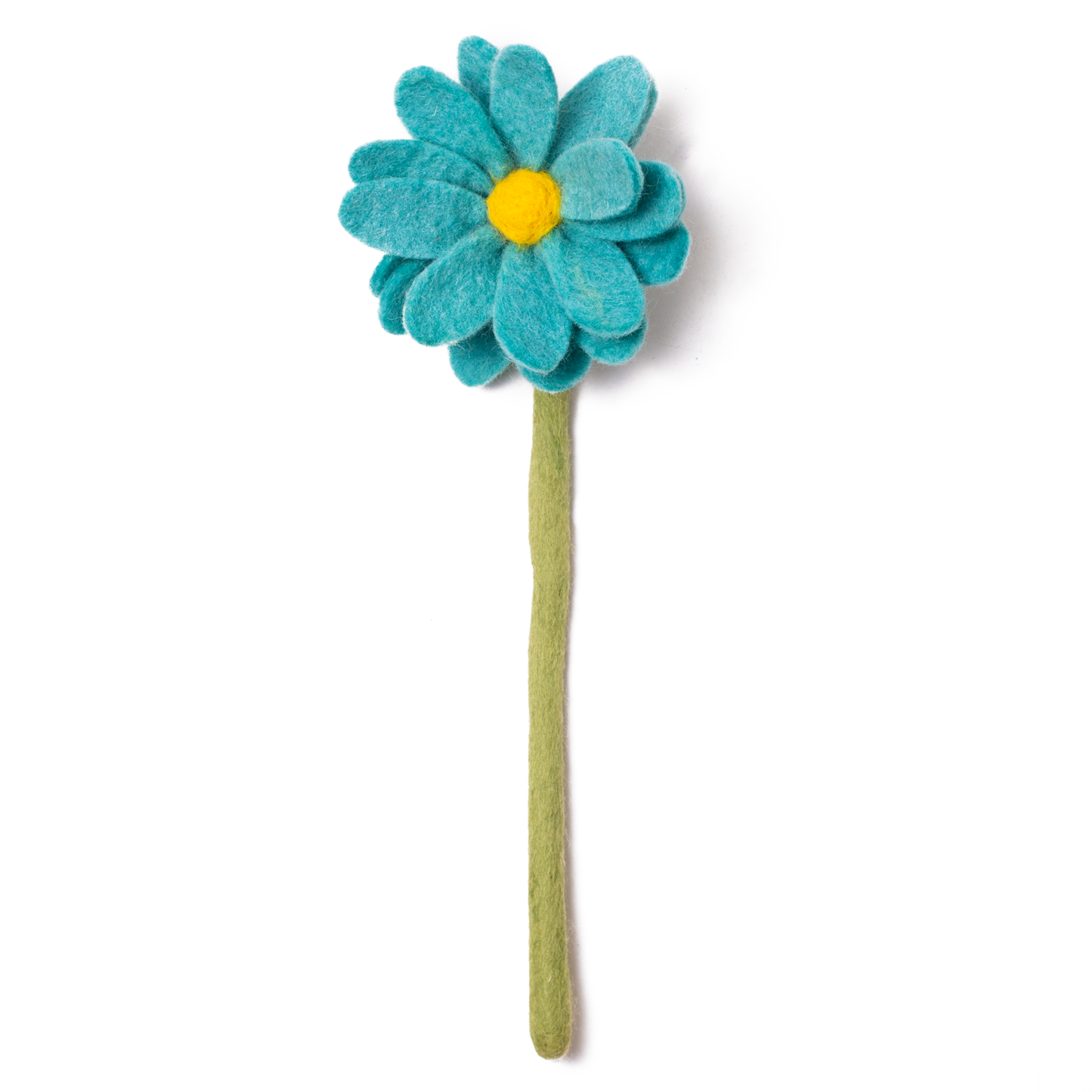 Light blue felt daisy flower.