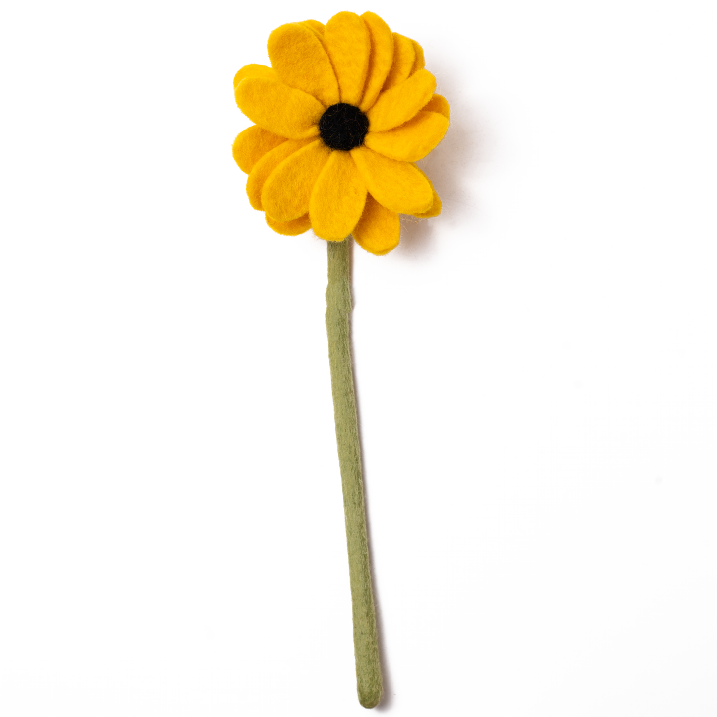 Yellow felt daisy flower.