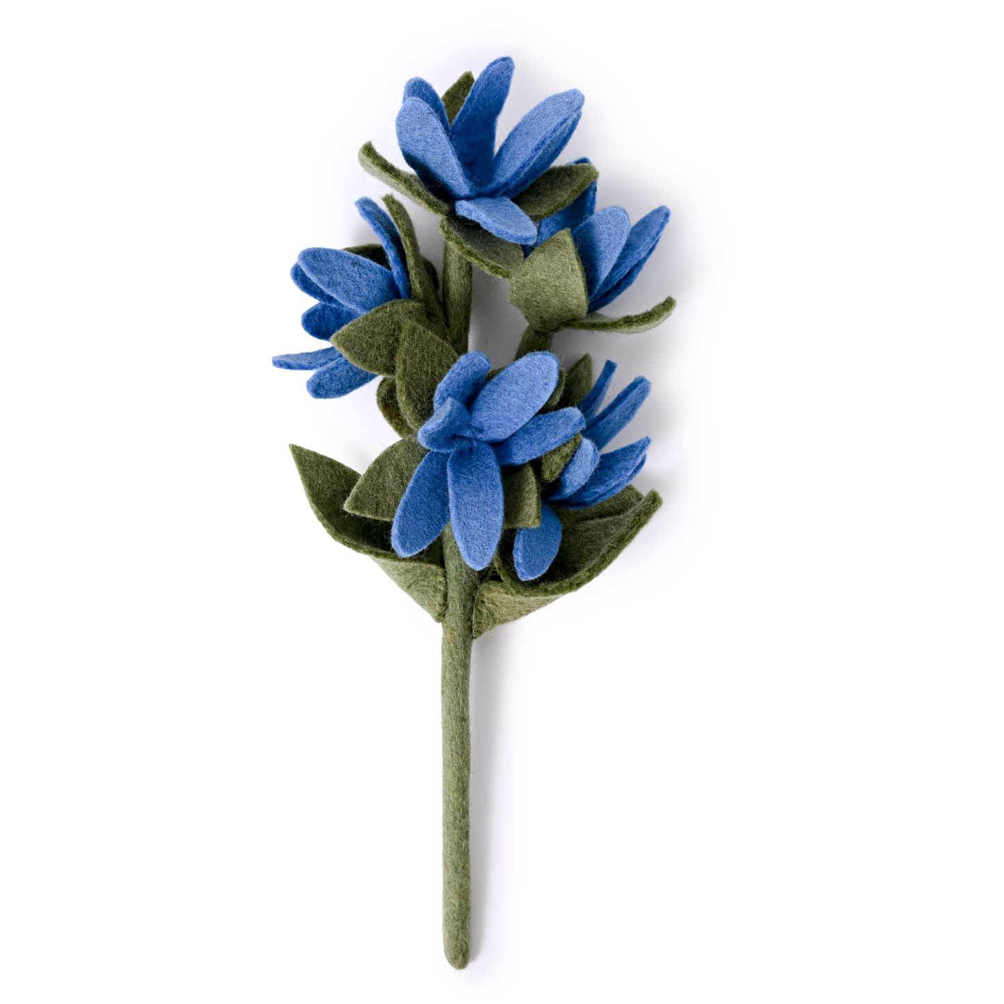 Blue felt watsonia flower.