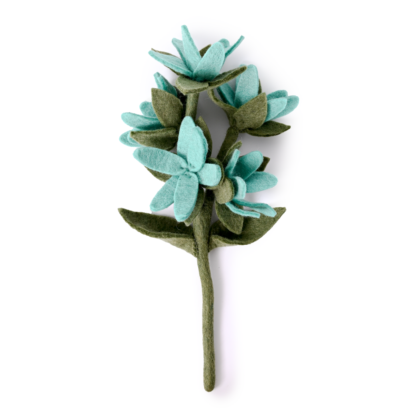 Light blue felt watsonia flower.