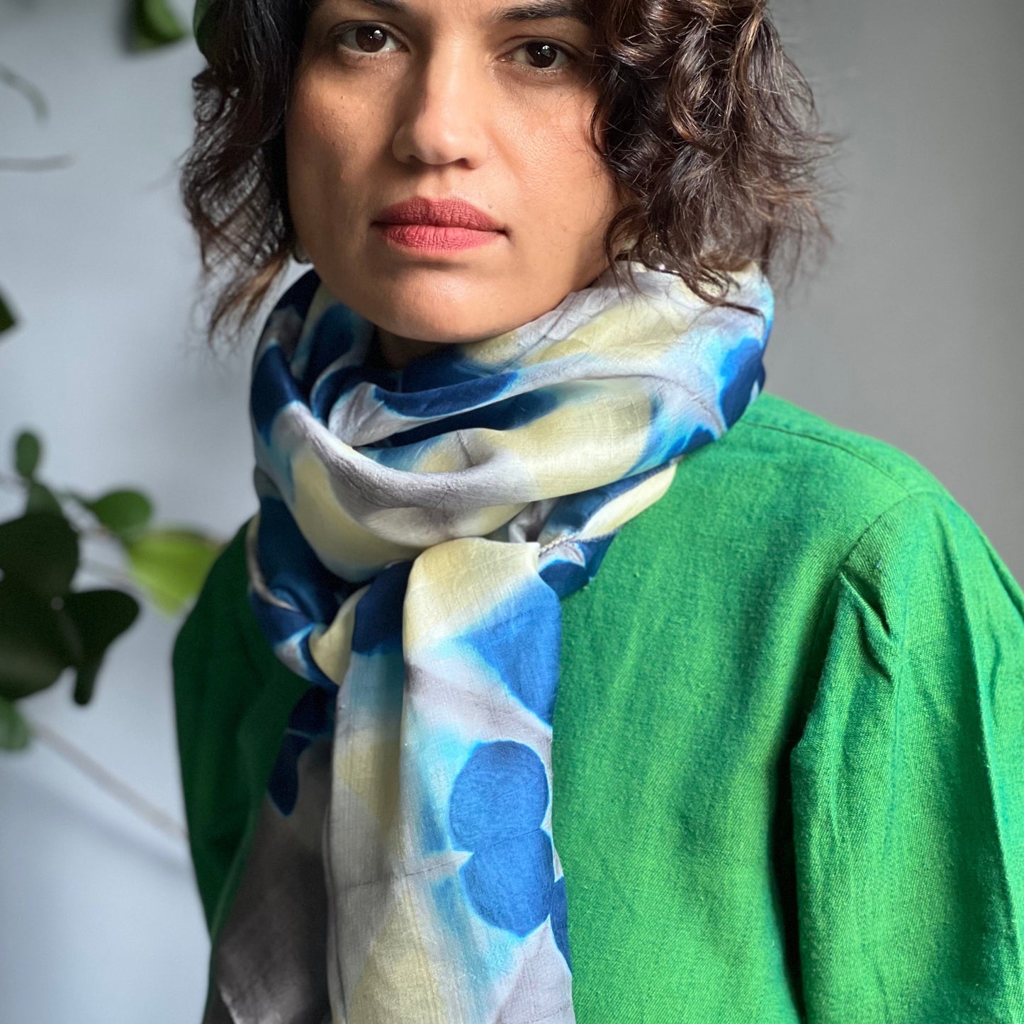 Handwoven Clamp Dyed Mulberry Silk Stole