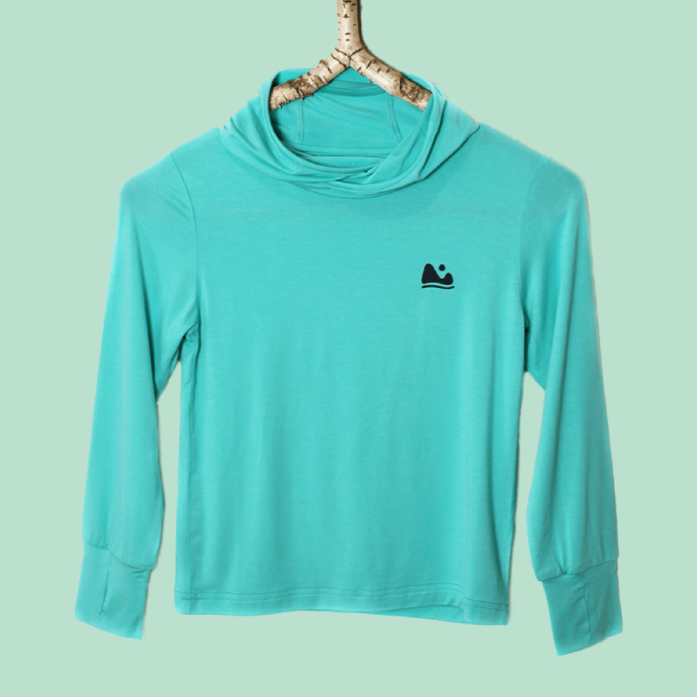 Aqua bamboo sun shirt and base layer by Play Outside.
