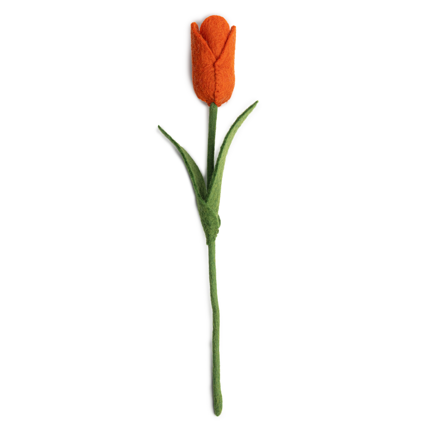 Orange felt tulip.