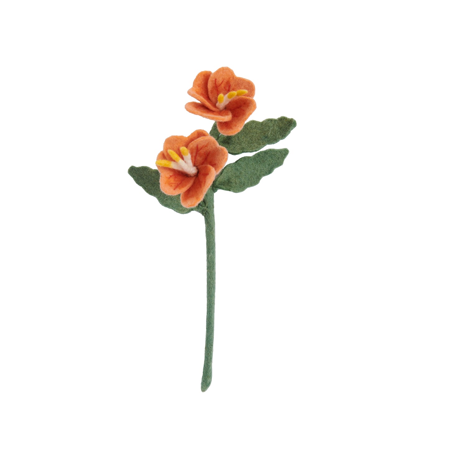 Apricot color felt primrose flower.