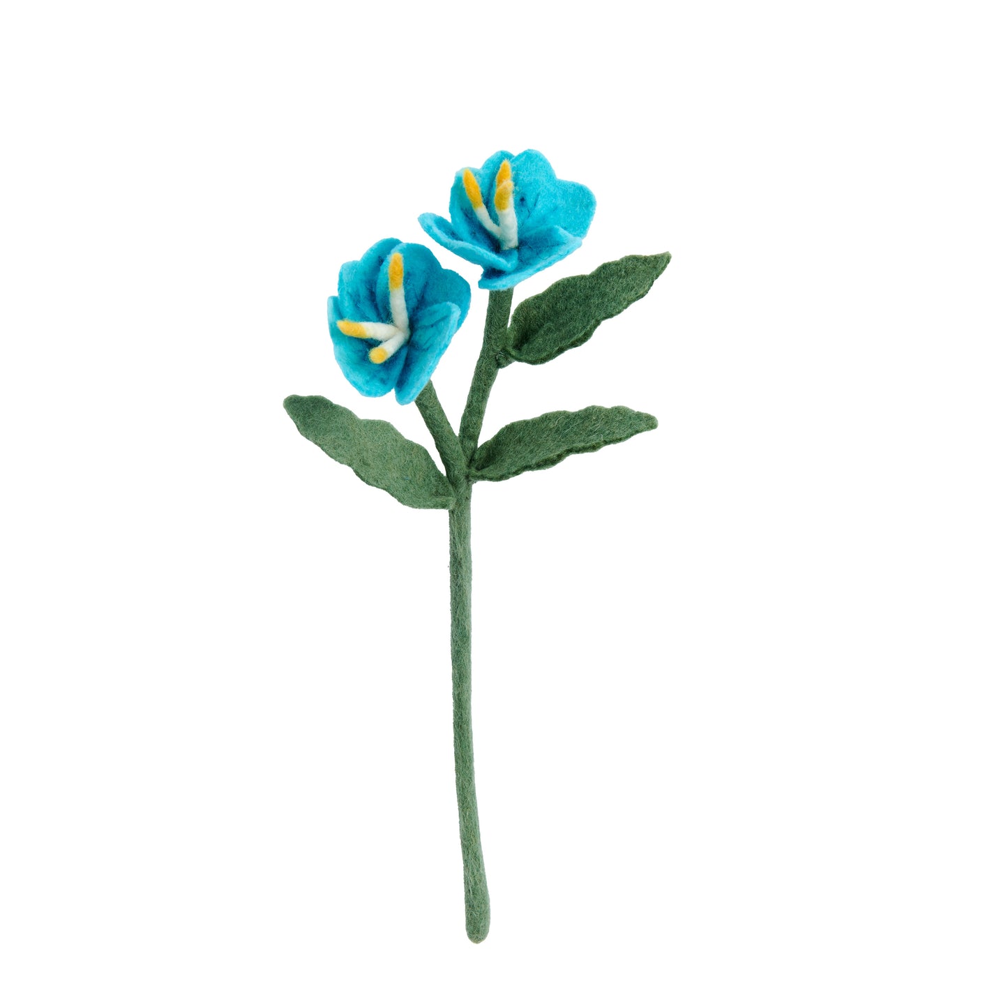 Bright blue felt primrose flower.