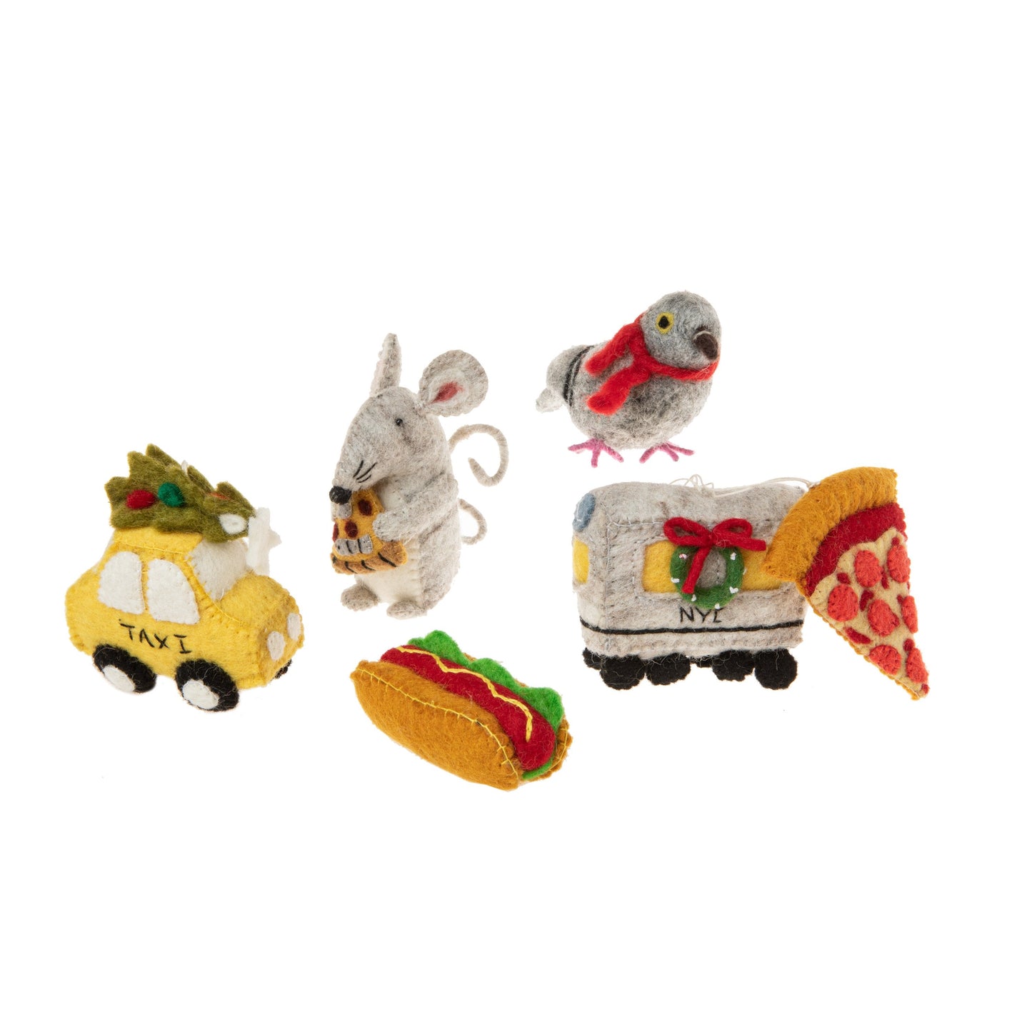 Felt NYC food realistic Christmas Ornaments - Fair Trade - Global Goods Partners