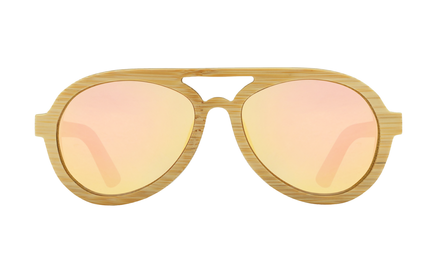 Avion Rose Gold Handcrafted Bamboo Mirrored Aviator Sunglasses | Polarized UV400