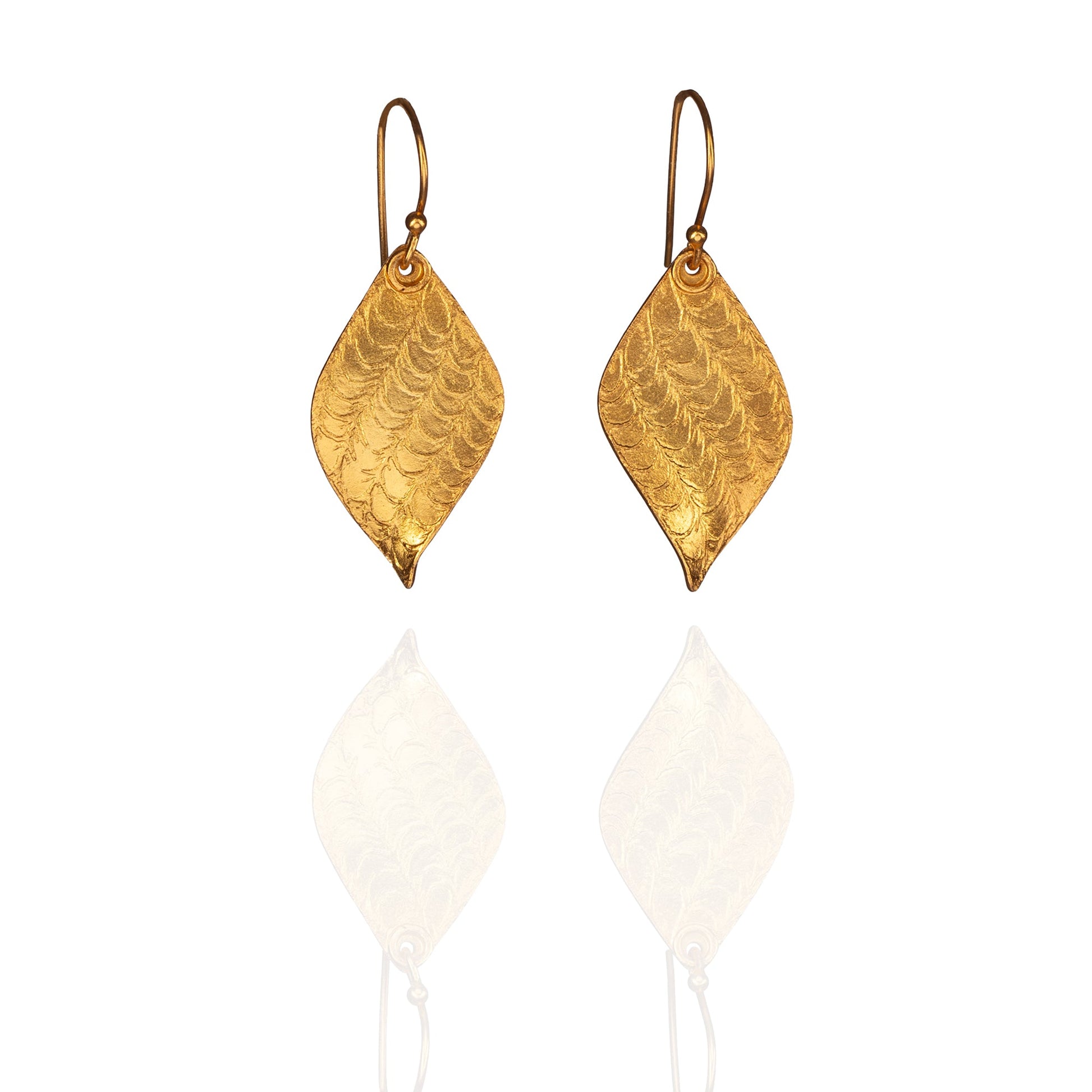 Pair of gold leaf earrings.