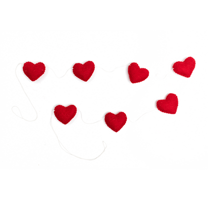 Felt Heart Garland Red Hearts 
