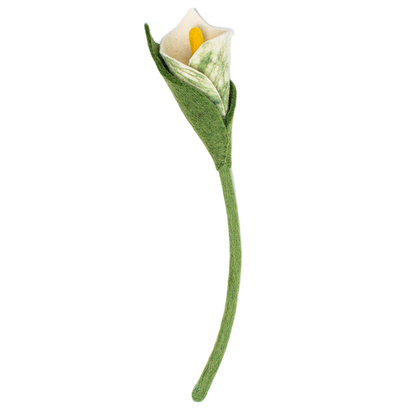 White felt Calla Lily.