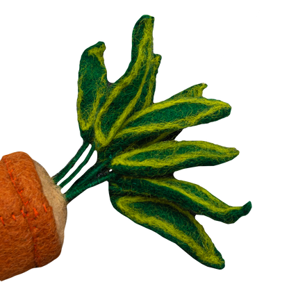 Felt ornament of a Snake Plant in a brown pot.