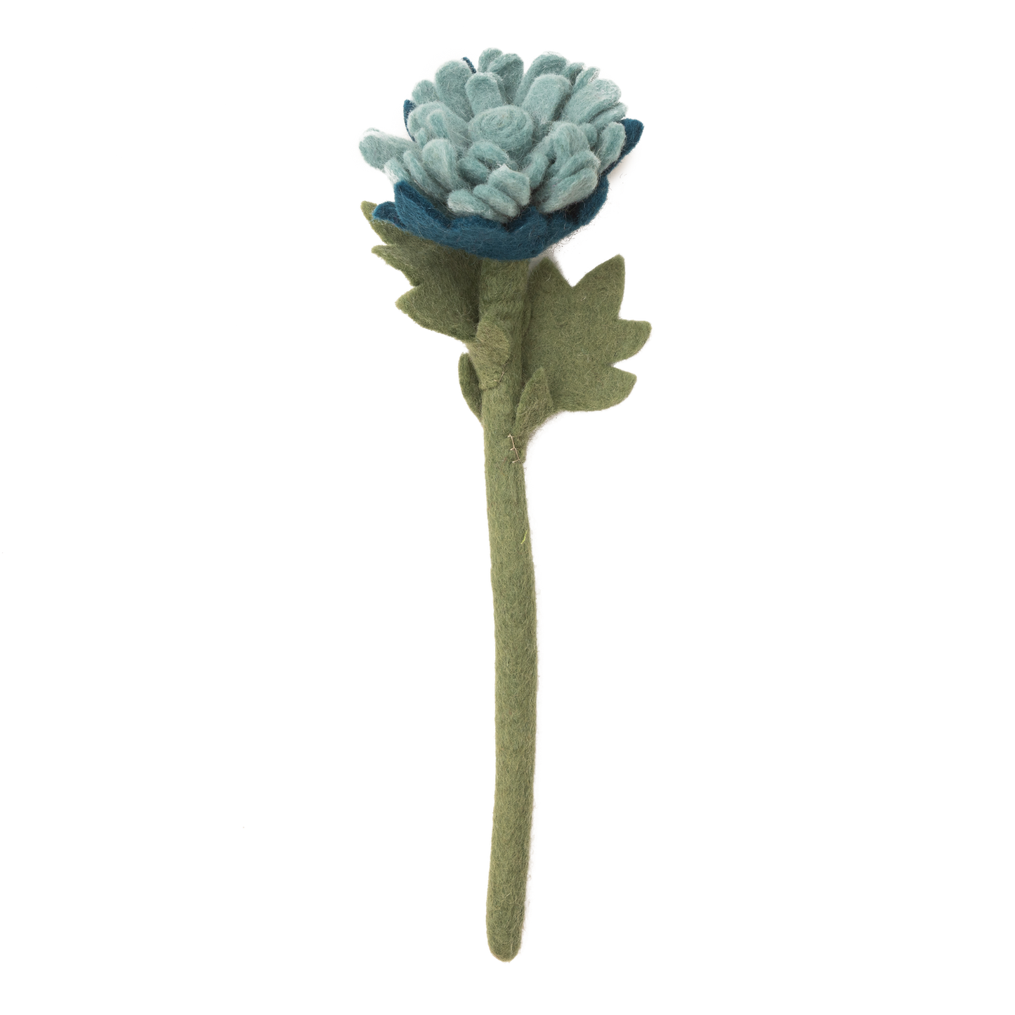 Light blue felt flower with many petals.