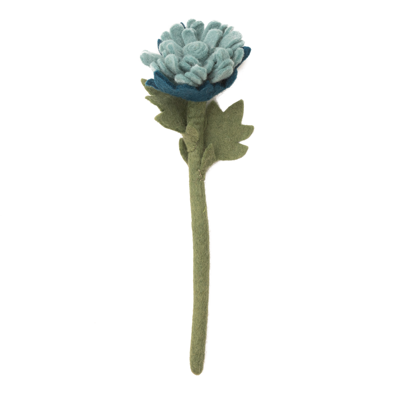 Light blue felt flower with many petals.