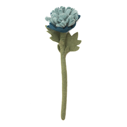 Light blue felt flower with many petals.