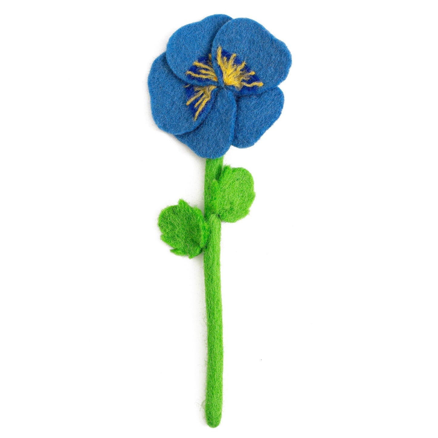 Blue felt pansy flower.