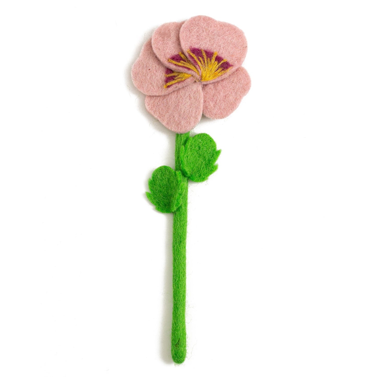 Pink felt pansy flower.