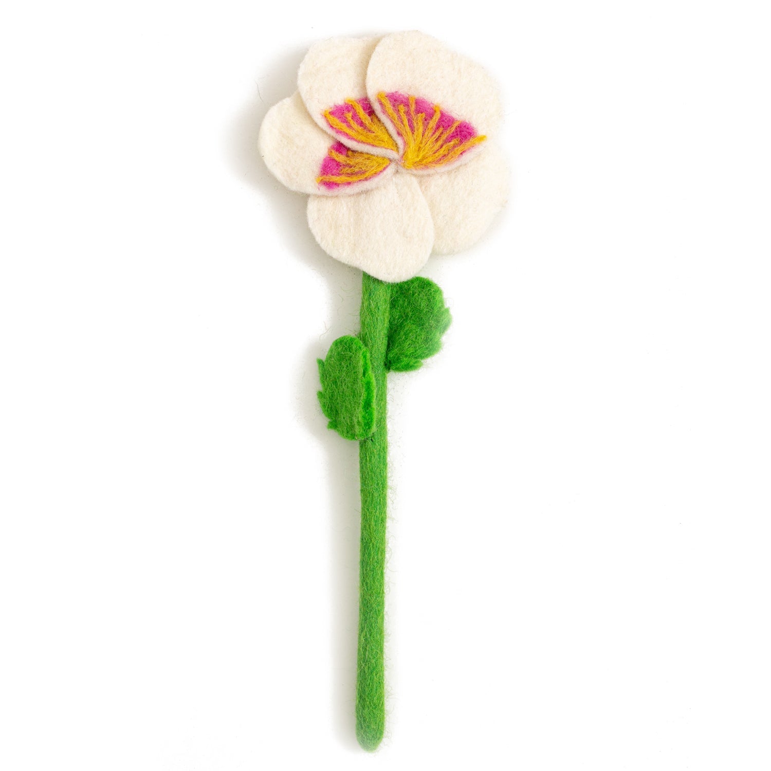 White felt pansy flower.
