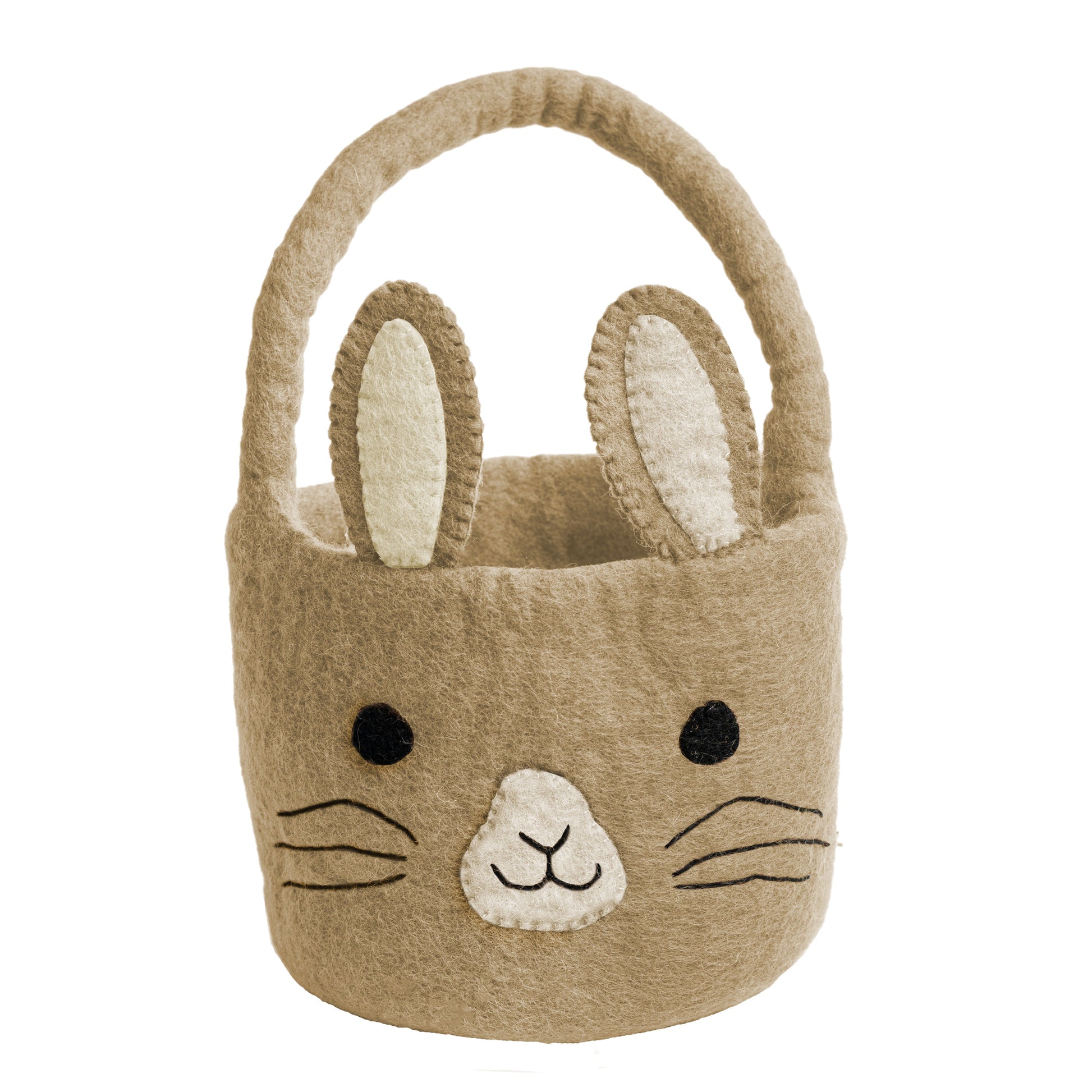Felt brown bunny easter basket.