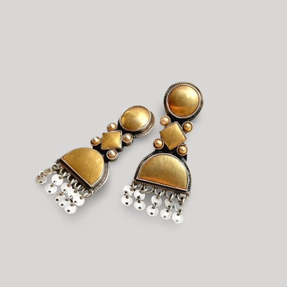 BANDLU-4 Gold Foil Sterling Silver Post Earrings