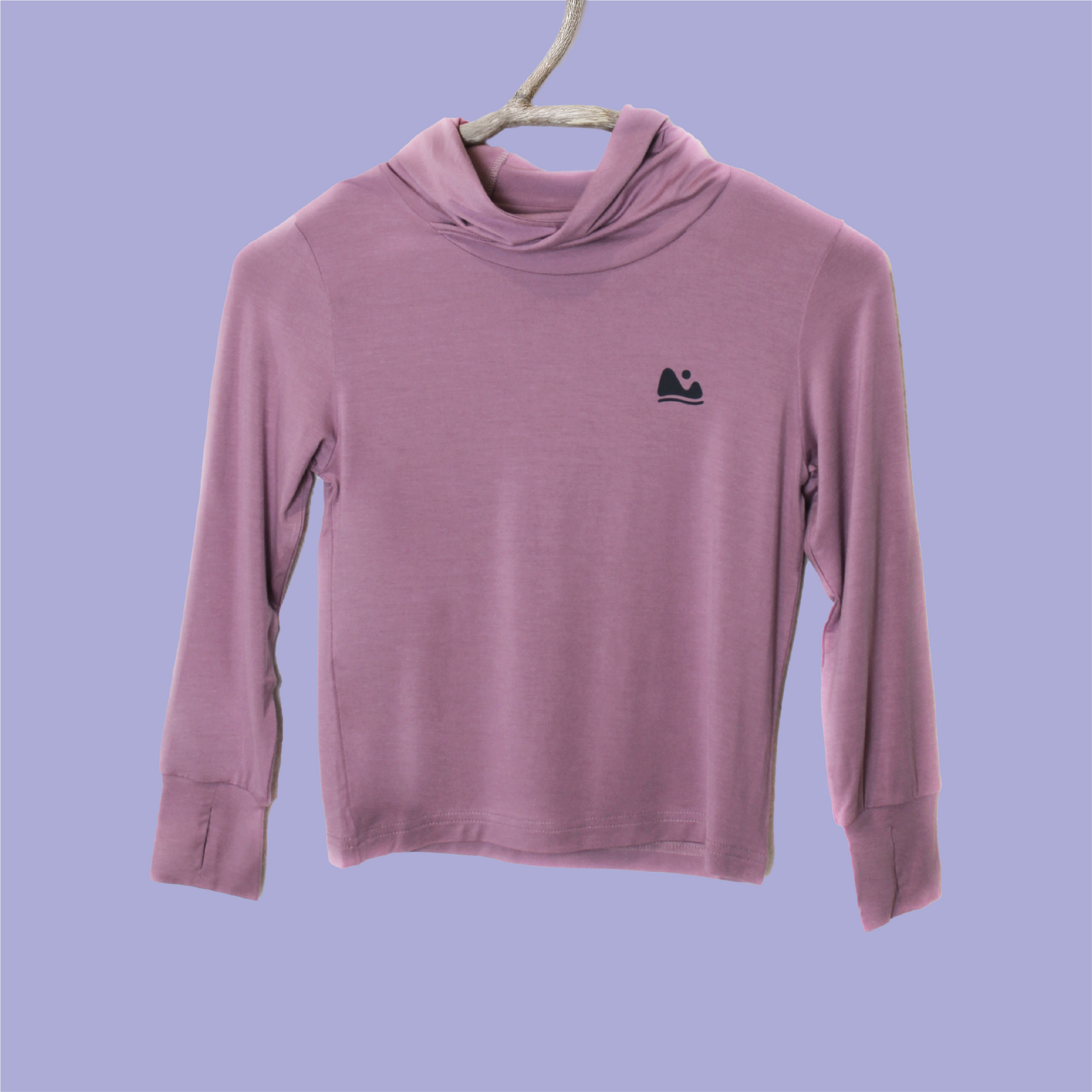 Front view of dusty pink bamboo sun shirt – breathable outdoor shirt with UPF protection