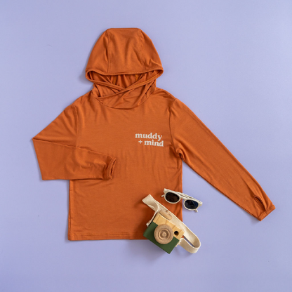 UPF 50 Bamboo Sun shirt Sunset Orange for Kids and toddlers