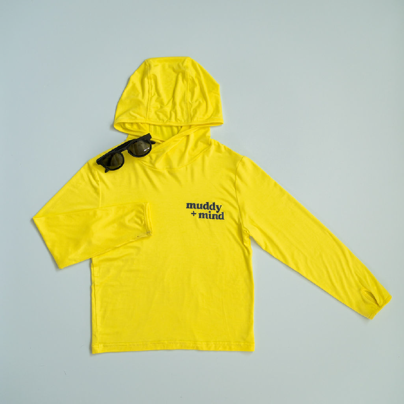 UPF 50 Bamboo Sun shirt Safety Yellow for Kids and toddlers