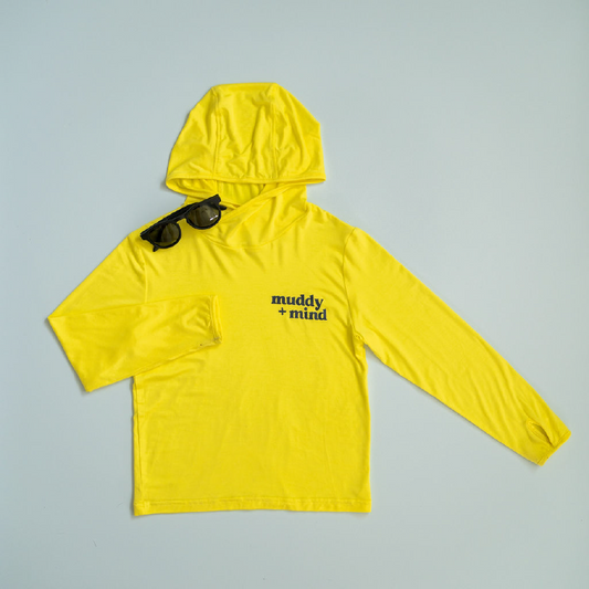 UPF 50 Bamboo Sun shirt Safety Yellow for Kids and toddlers