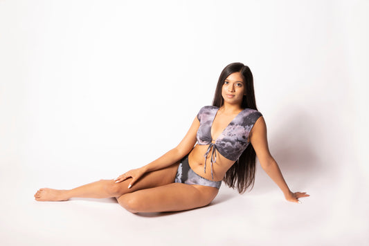 Drawstring Crop Bikini Top