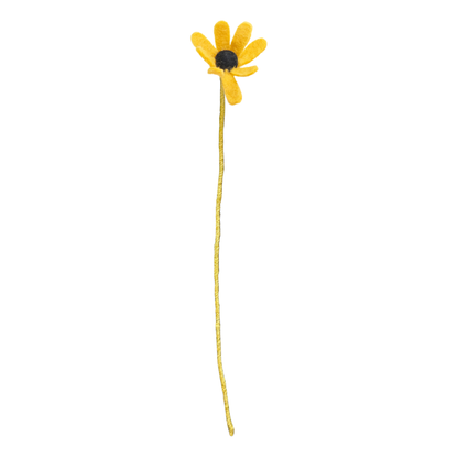 Yellow daisy handmade fair trade felt daisy on a white background | Global Goods Partners