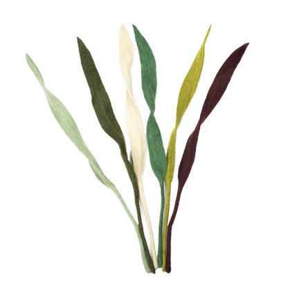 Set of fair trade felt leaves in various colors on a white background | Global Goods Partners