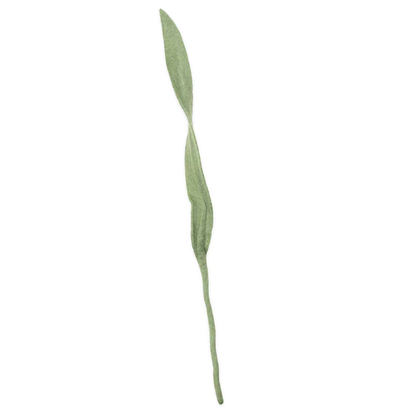 Single fair trade felt green leaf on a white background | Global Goods Partners