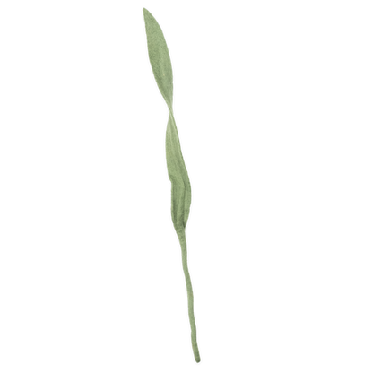 Single fair trade felt green leaf on a white background | Global Goods Partners