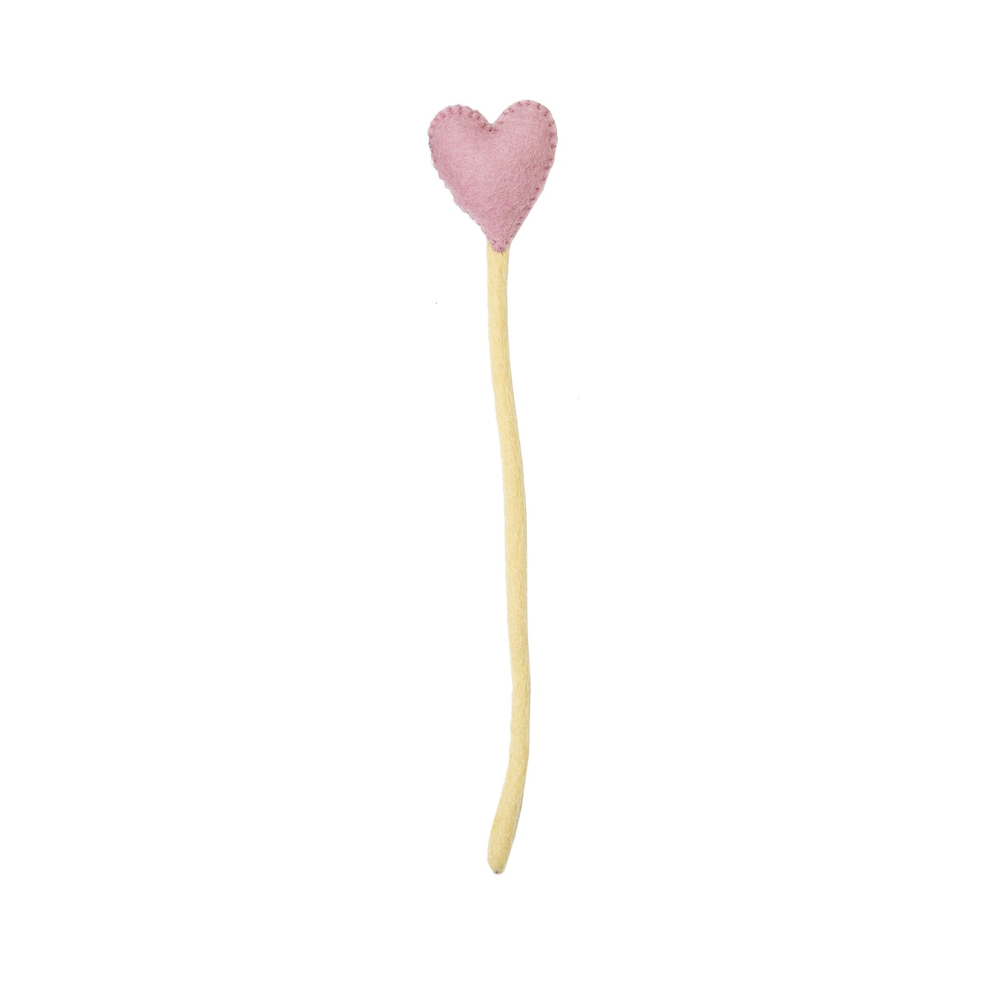 Felt heart accent stems in pink.
