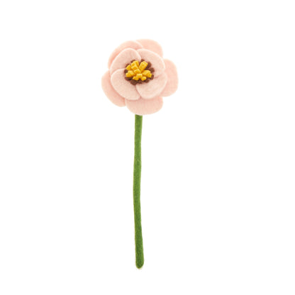 Pink felt poppy flower.