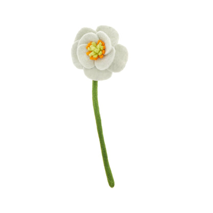 Light blue felt poppy flower.