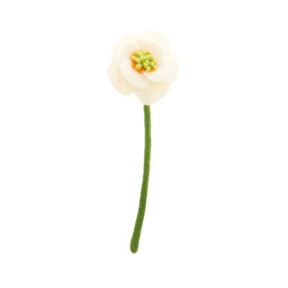 White felt poppy flower.