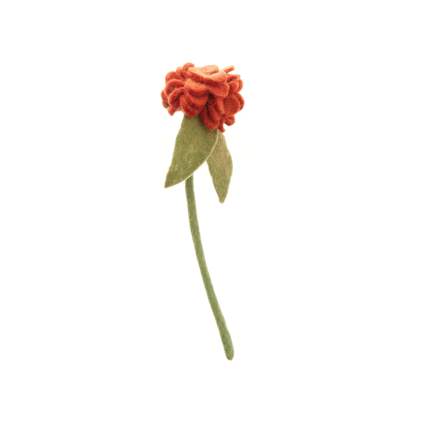 Rust red colored felt Geranium flower.