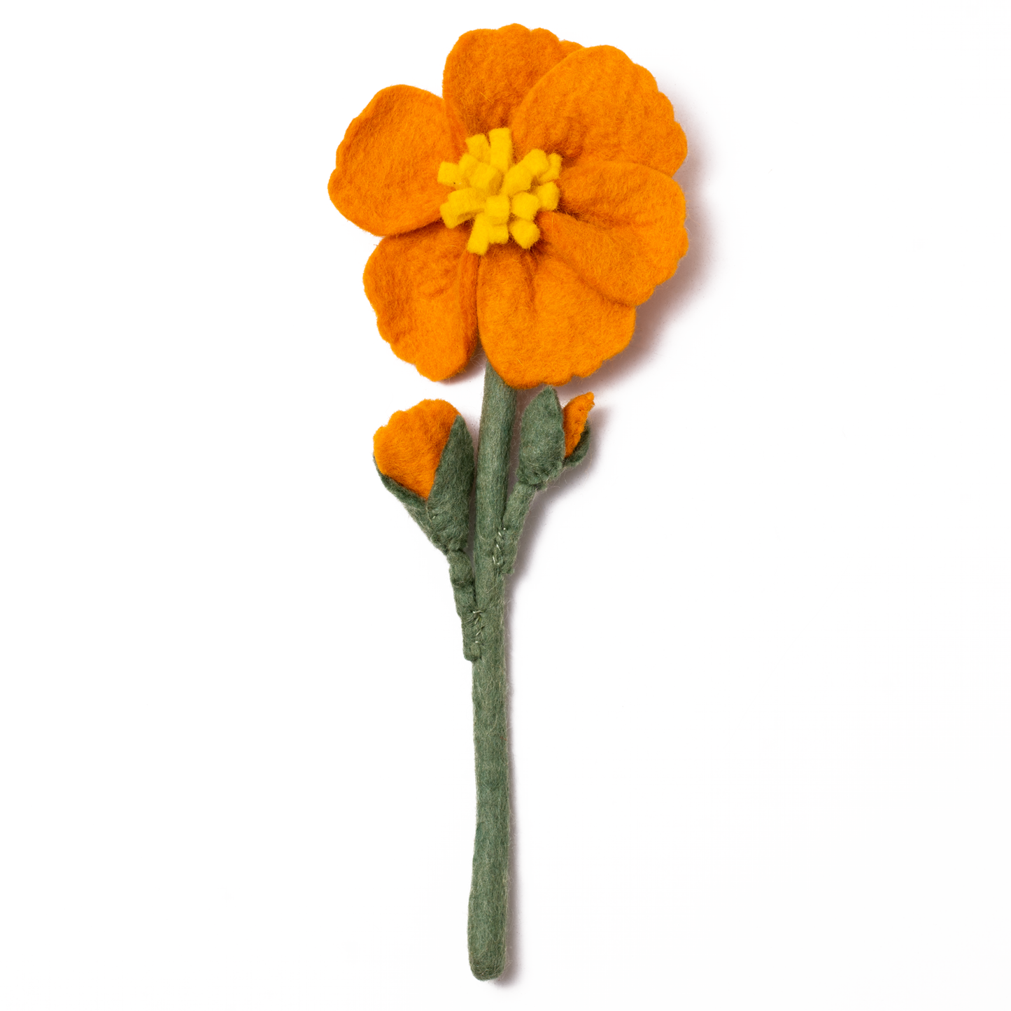 Orange felt Cosmo flower.