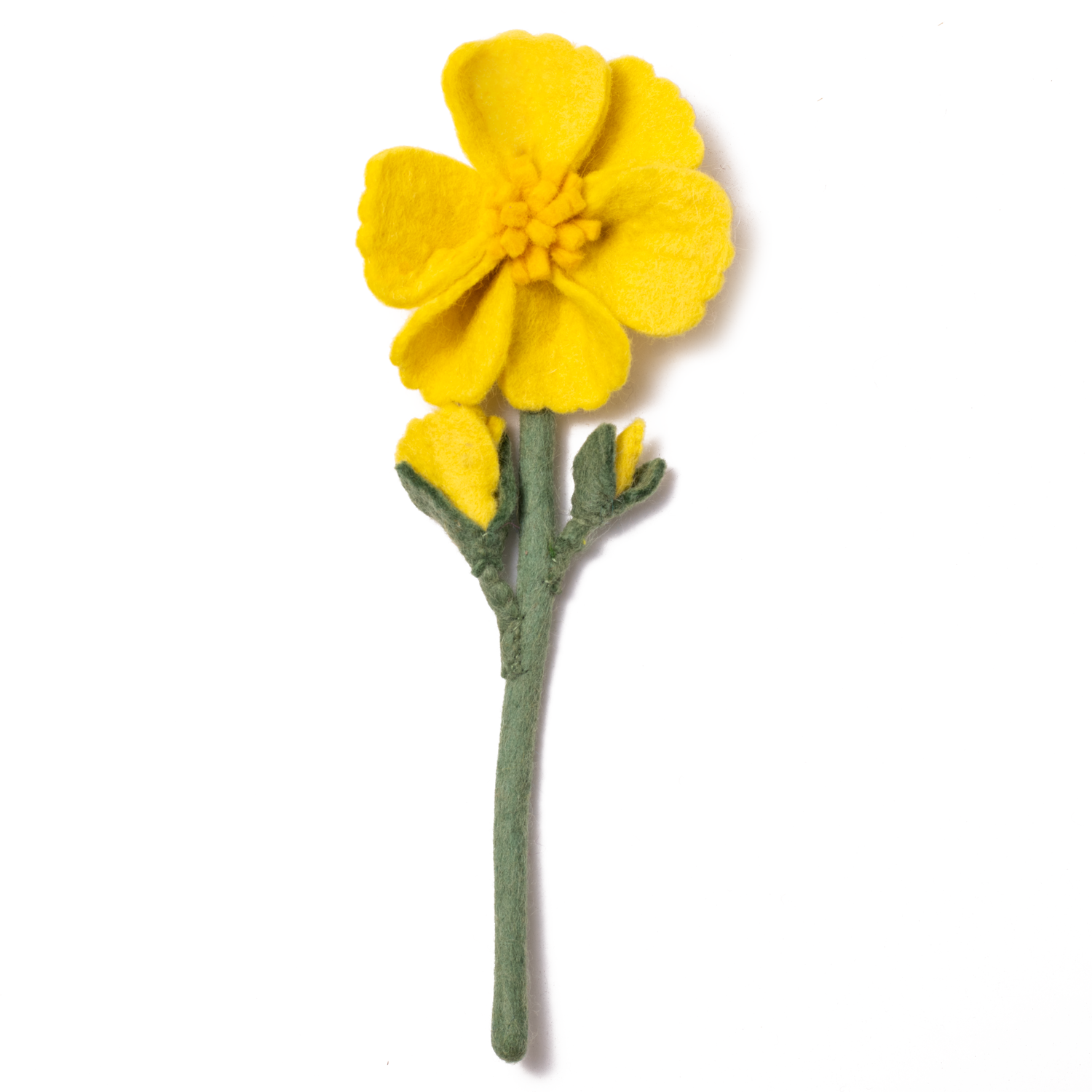Yellow felt Cosmo flower.